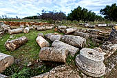 Hania - Ancient Aptera The peristyle of a Roman villa full of collapsed pillars. 